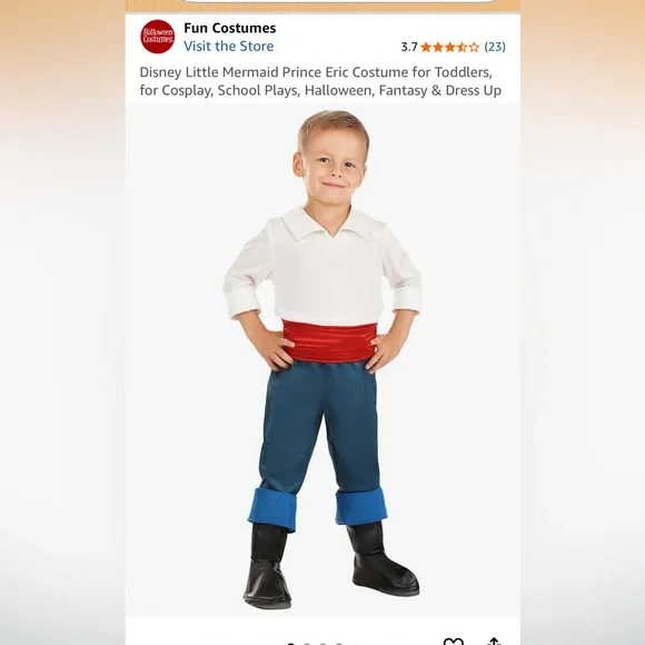 Little Mermaid Prince Eric Costume for Kids - Picture 1 of 6